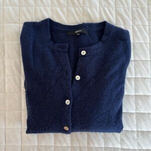 Cashmere Navy Blue Cardigan Sweater